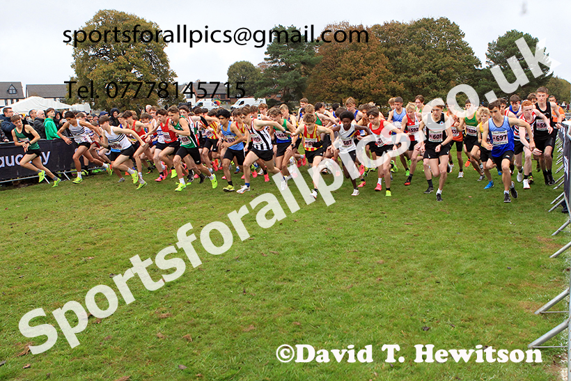 Mens Under-17s 2024 National Cross Country Relays, Berry Hill Park, Mansfield.   Photo: David T. Hewitson/Sports for All Pics